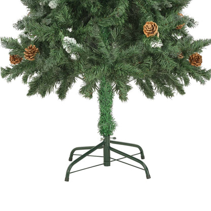 Artificial Christmas Tree with Pine Cones and White Glitter 150 cm - OLBRIT