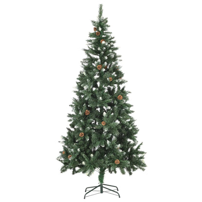 Artificial Christmas Tree with Pine Cones and White Glitter 210 cm - OLBRIT