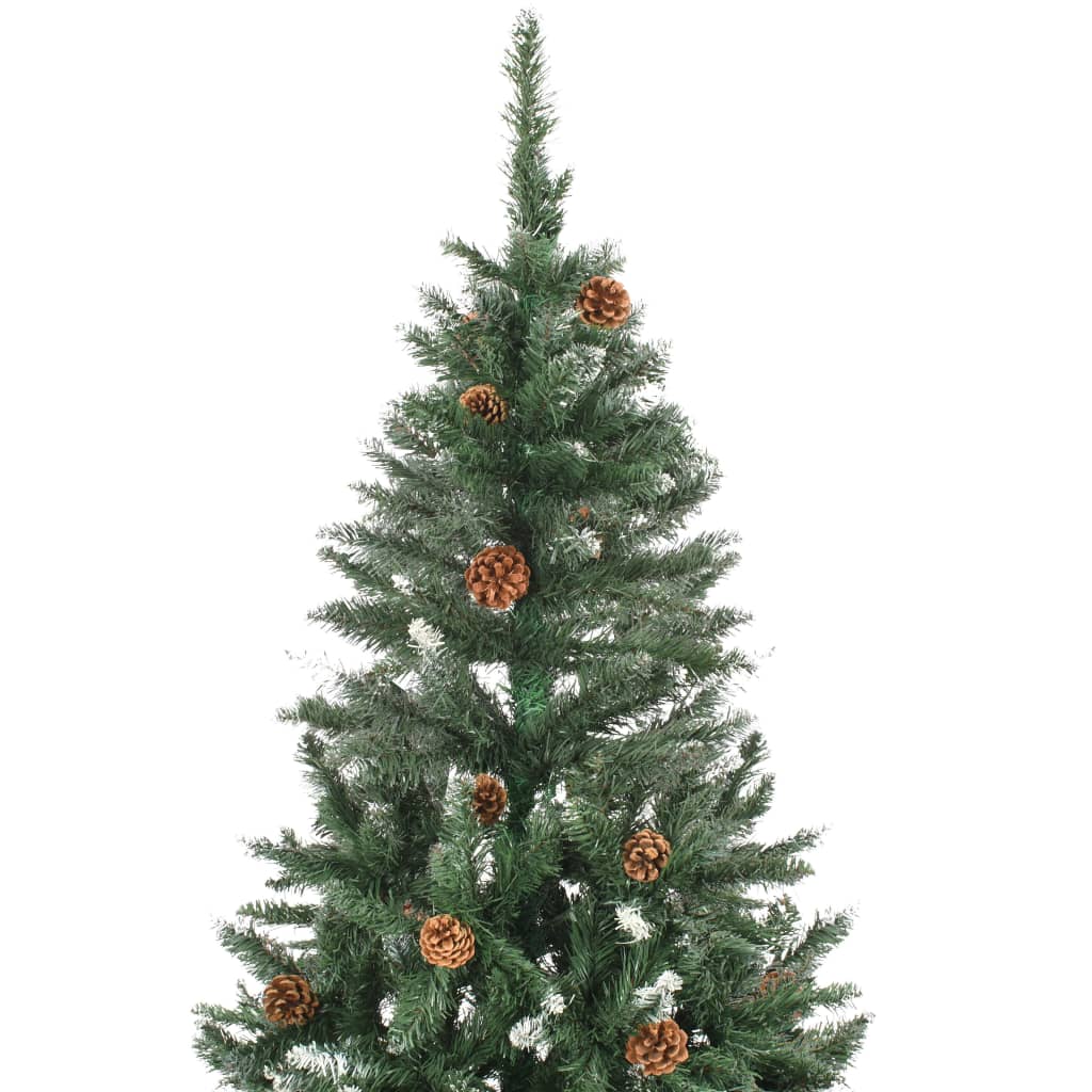 Artificial Christmas Tree with Pine Cones and White Glitter 210 cm - OLBRIT