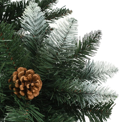 Artificial Christmas Tree with Pine Cones and White Glitter 210 cm - OLBRIT