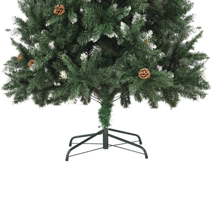 Artificial Christmas Tree with Pine Cones and White Glitter 210 cm - OLBRIT