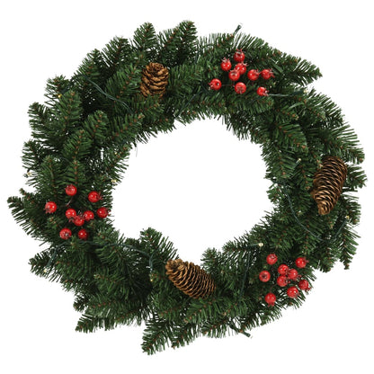 Christmas Wreaths 2 pcs with Decoration Green 45 cm - OLBRIT