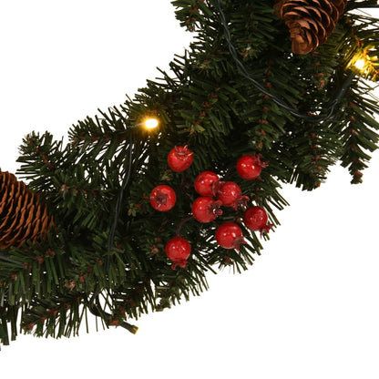 Christmas Wreaths 2 pcs with Decoration Green 45 cm - OLBRIT