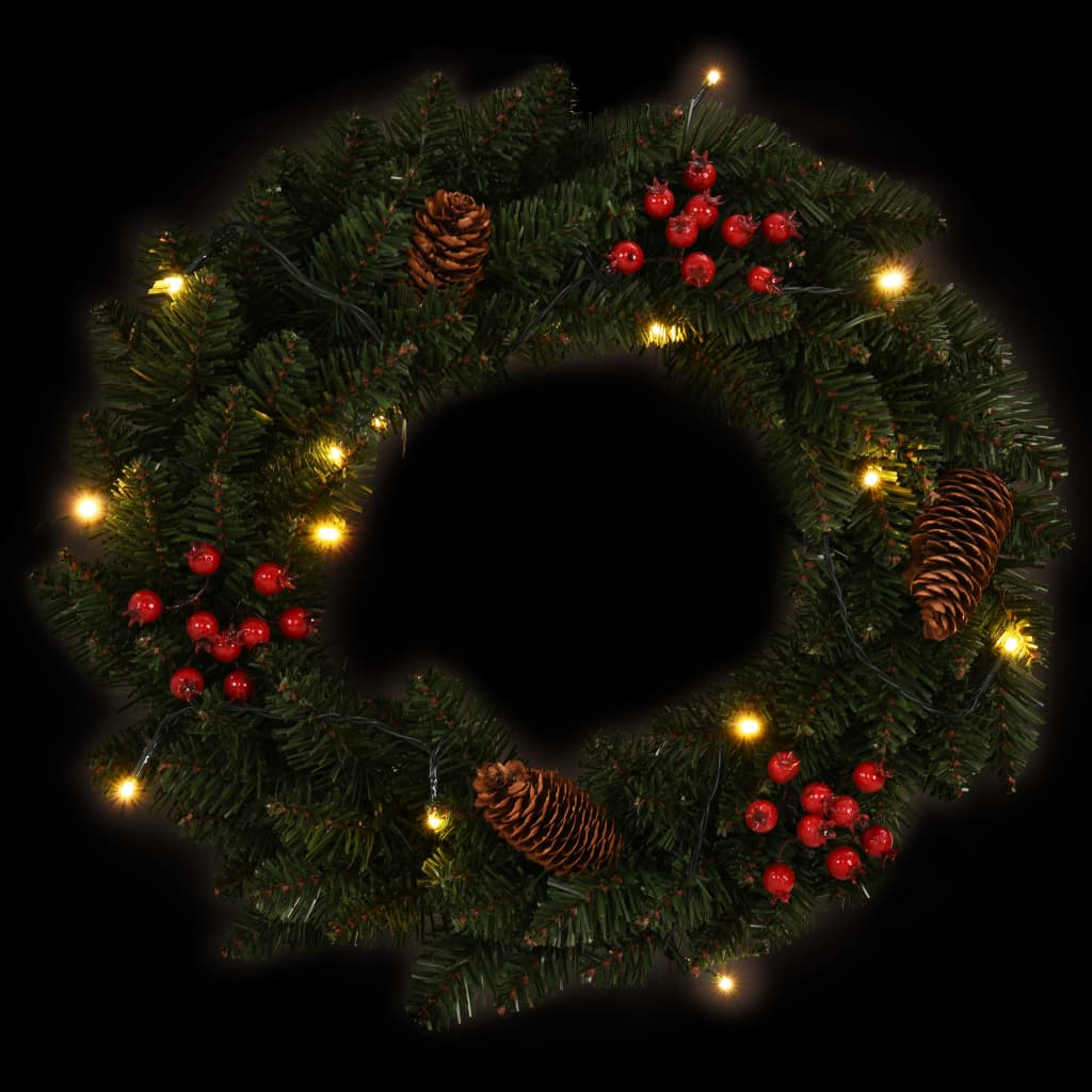 Christmas Wreaths 2 pcs with Decoration Green 45 cm - OLBRIT