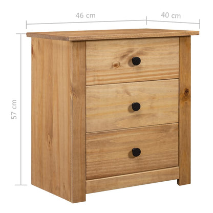 Bedside Cabinet 46x40x57 cm Pinewood Panama Range - OLBRIT