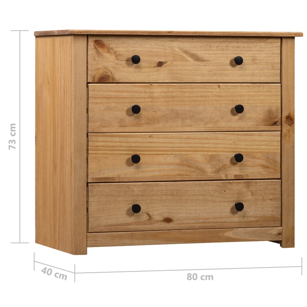 Side Cabinet 80x40x73 cm Pine Panama Range - OLBRIT