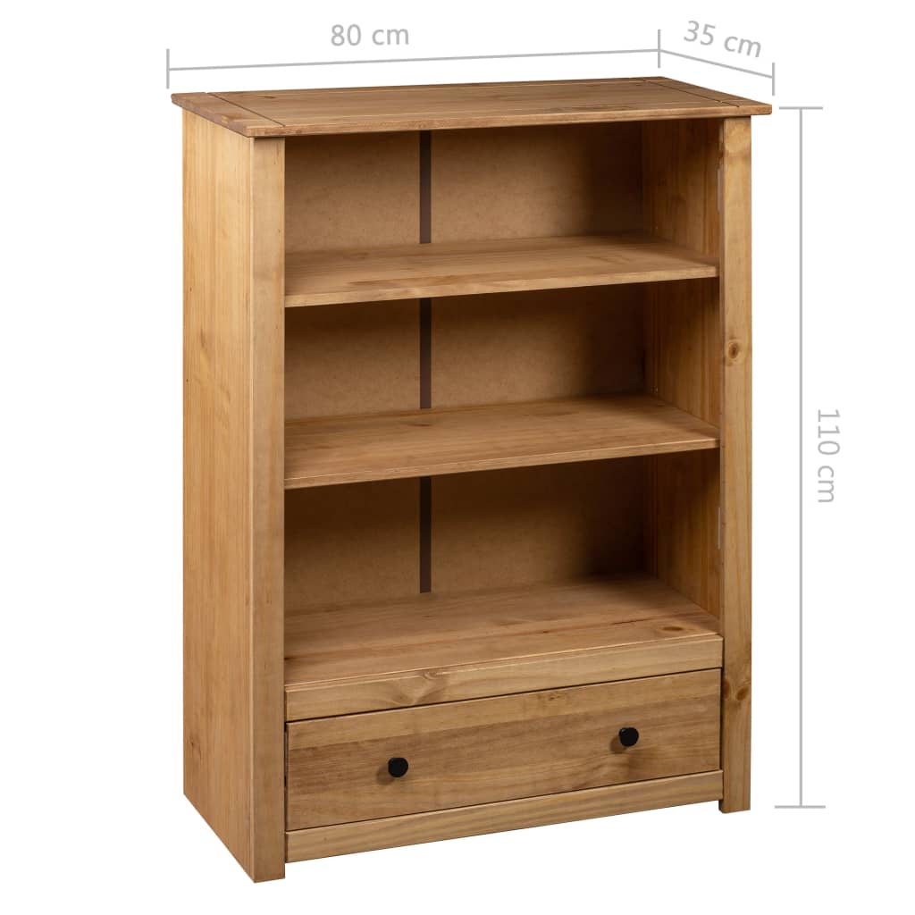 Bookcase 80x35x110 cm Solid Pine Wood Panama Range - OLBRIT