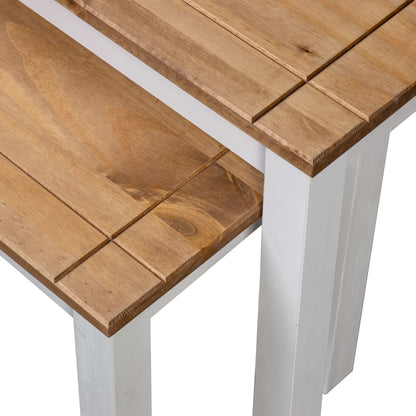 Nesting Tables 2 pcs White Solid Pine Wood - OLBRIT