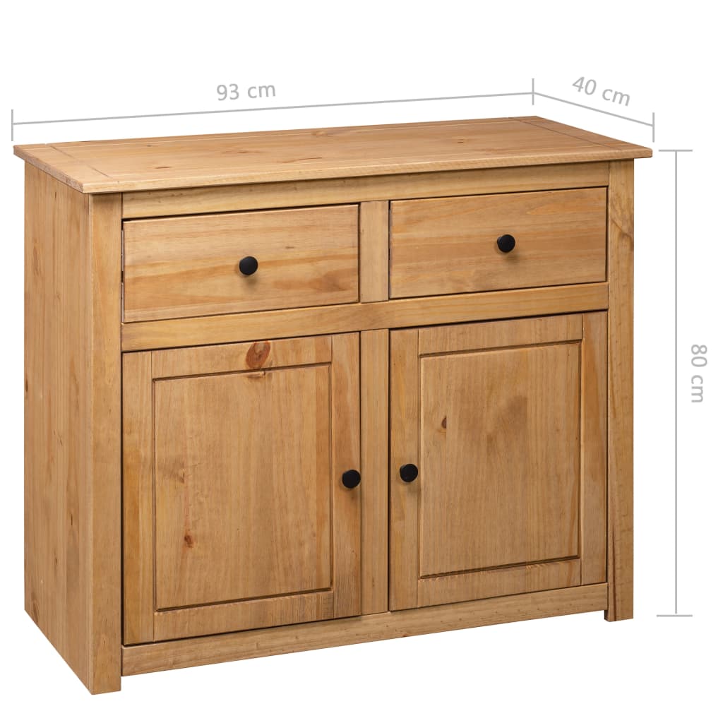 Sideboard 93x40x80 cm Solid Pinewood Panama Range - OLBRIT