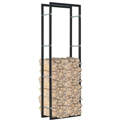 vidaXL Firewood Rack Black 50x20x150 cm Steel - OLBRIT