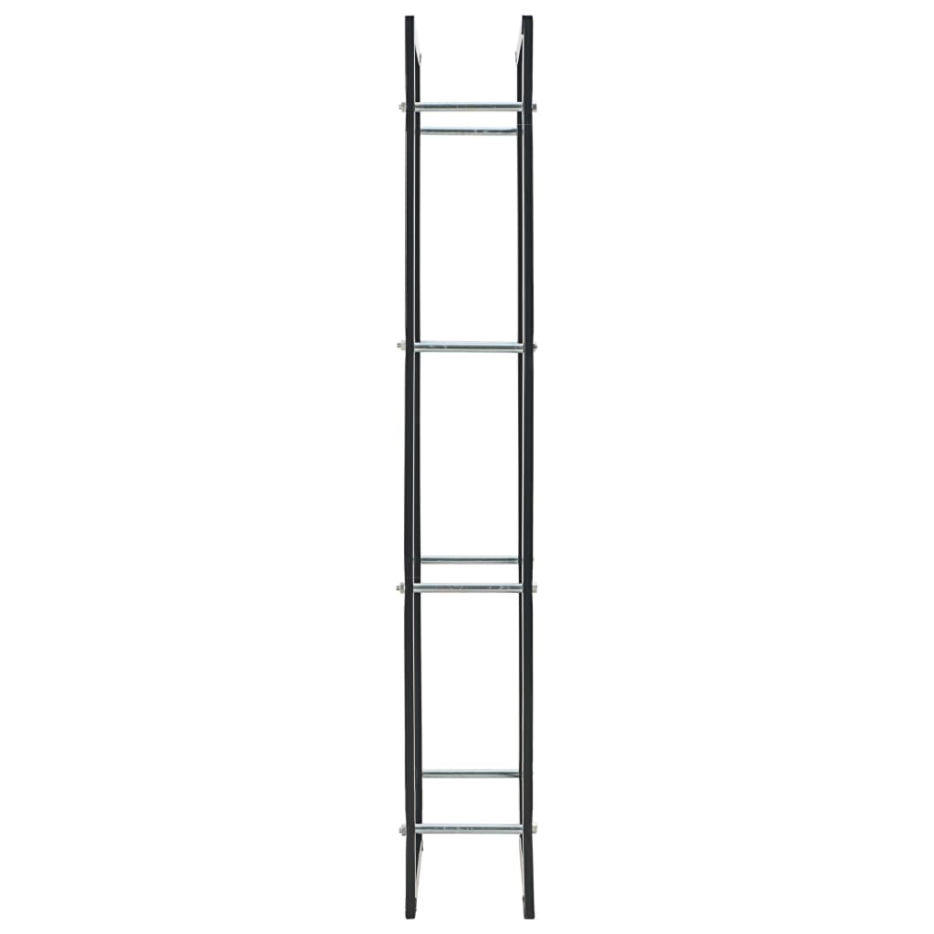 vidaXL Firewood Rack Black 50x20x150 cm Steel - OLBRIT