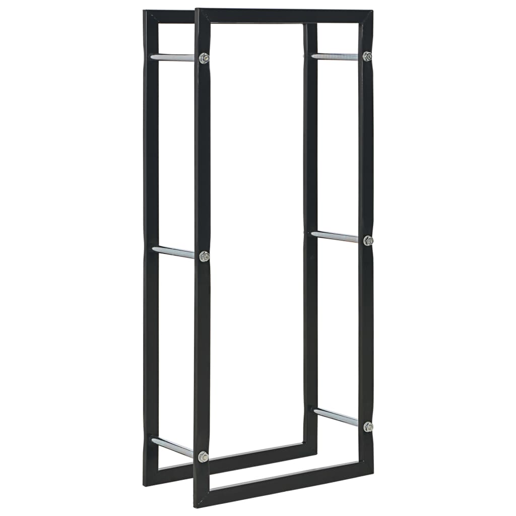 Firewood Rack Black 44x20x100 cm Steel - OLBRIT