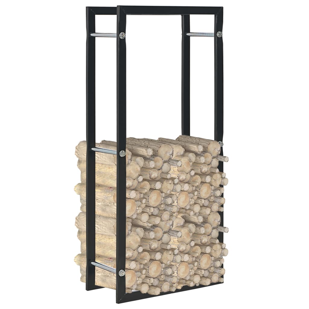 Firewood Rack Black 44x20x100 cm Steel - OLBRIT