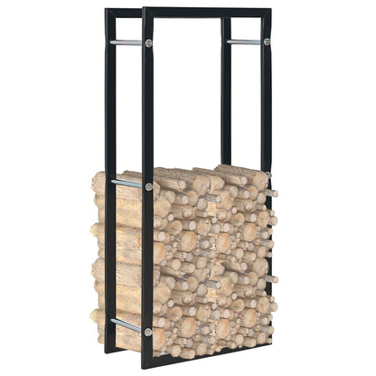 Firewood Rack Black 44x20x100 cm Steel - OLBRIT