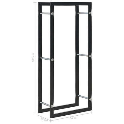 Firewood Rack Black 44x20x100 cm Steel - OLBRIT