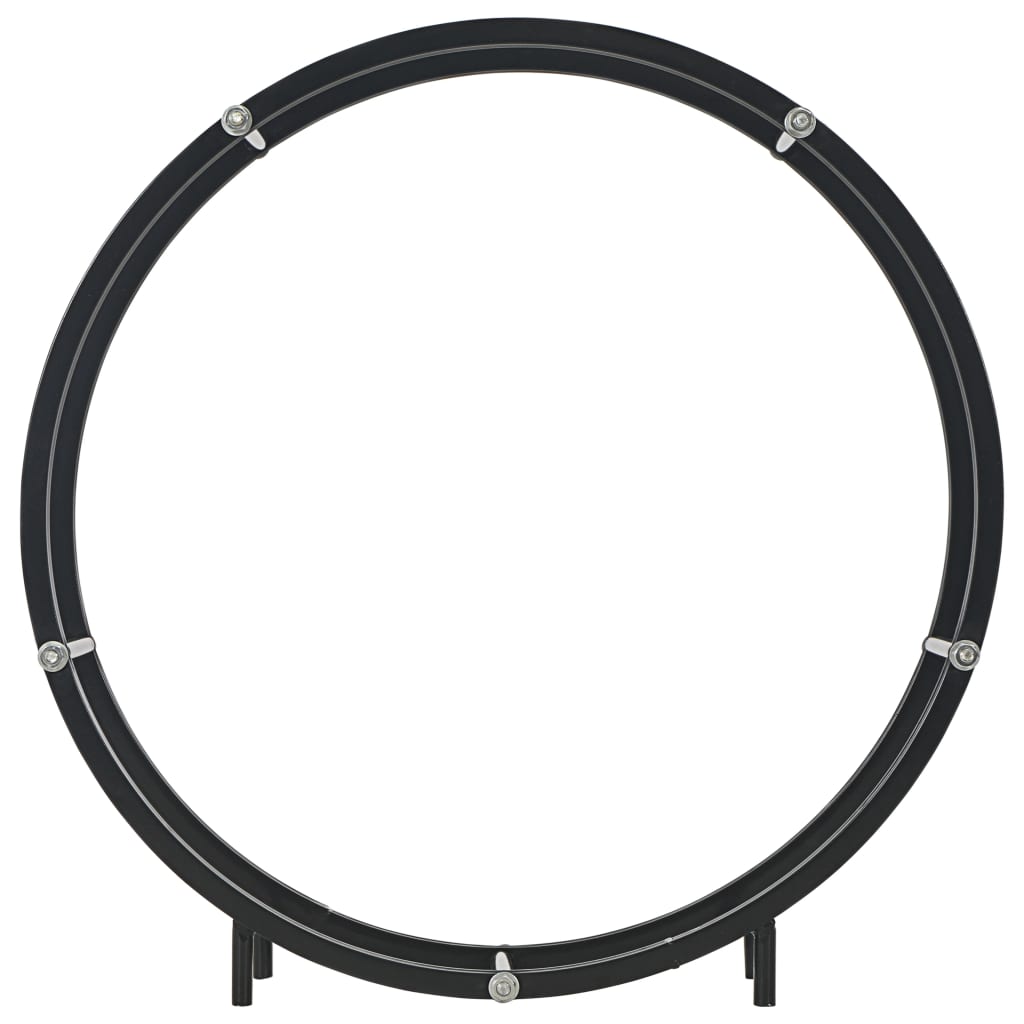 Firewood Rack Black 70x20x70 cm Steel - OLBRIT