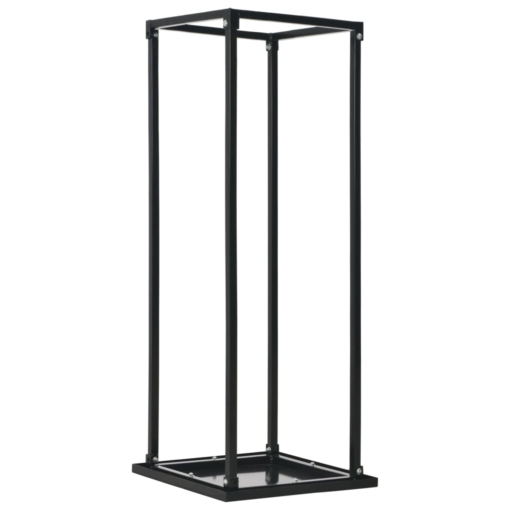 Firewood Rack with Base Black 37x37x113 cm Steel - OLBRIT