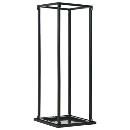 Firewood Rack with Base Black 37x37x113 cm Steel - OLBRIT