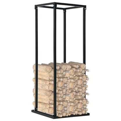 Firewood Rack with Base Black 37x37x113 cm Steel - OLBRIT