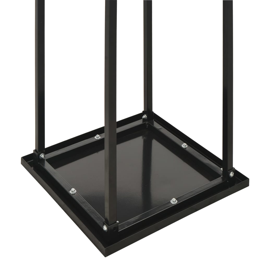 Firewood Rack with Base Black 37x37x113 cm Steel - OLBRIT