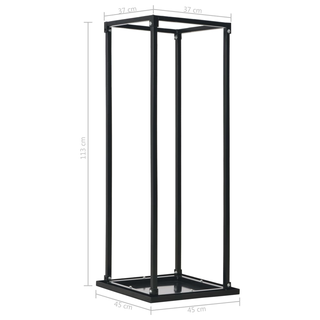 Firewood Rack with Base Black 37x37x113 cm Steel - OLBRIT