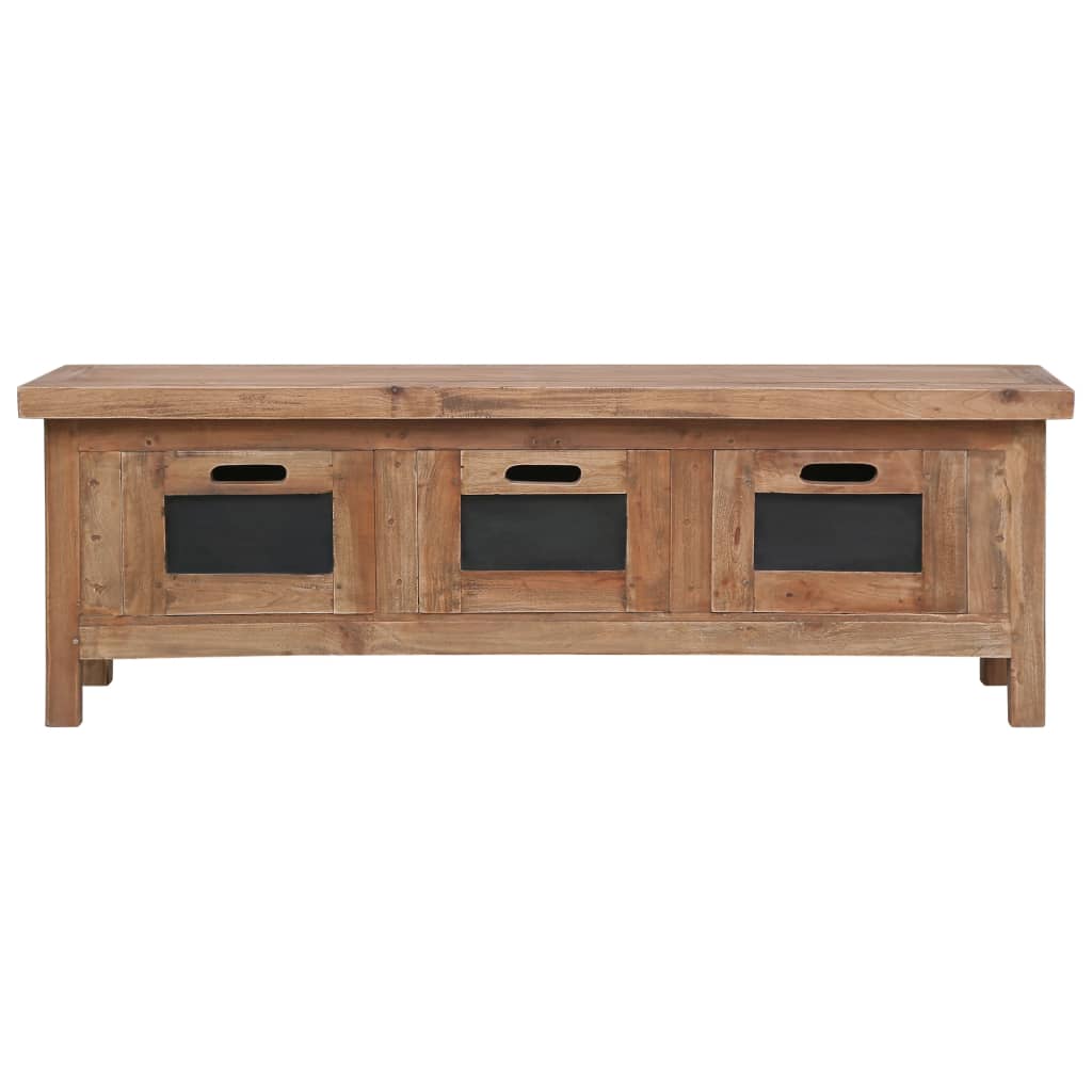 TV Cabinet with 3 Drawers 120x30x40 cm Solid Mahogany Wood - OLBRIT
