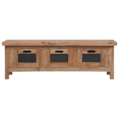 TV Cabinet with 3 Drawers 120x30x40 cm Solid Mahogany Wood - OLBRIT