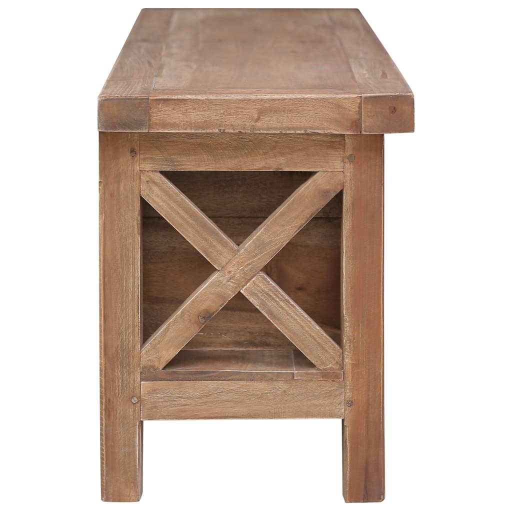 TV Cabinet with 3 Drawers 120x30x40 cm Solid Mahogany Wood - OLBRIT