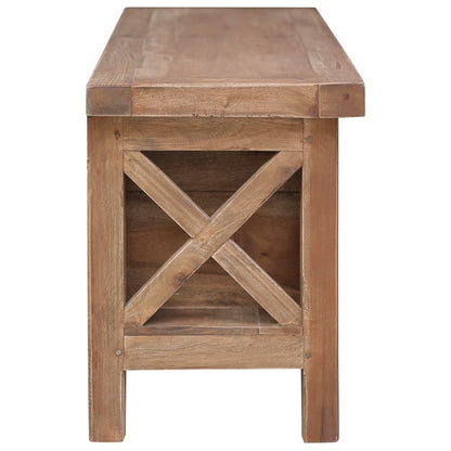 TV Cabinet with 3 Drawers 120x30x40 cm Solid Mahogany Wood - OLBRIT