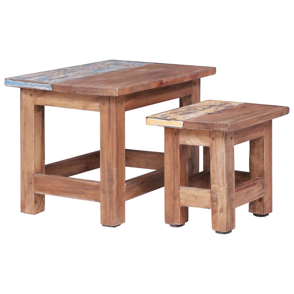 Nesting Tables 2 pcs Solid Reclaimed Wood - OLBRIT