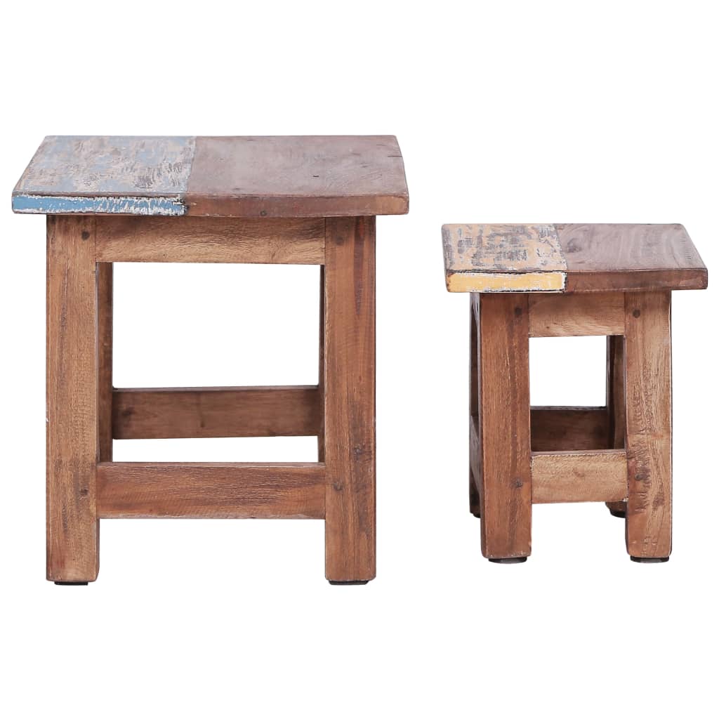 Nesting Tables 2 pcs Solid Reclaimed Wood - OLBRIT