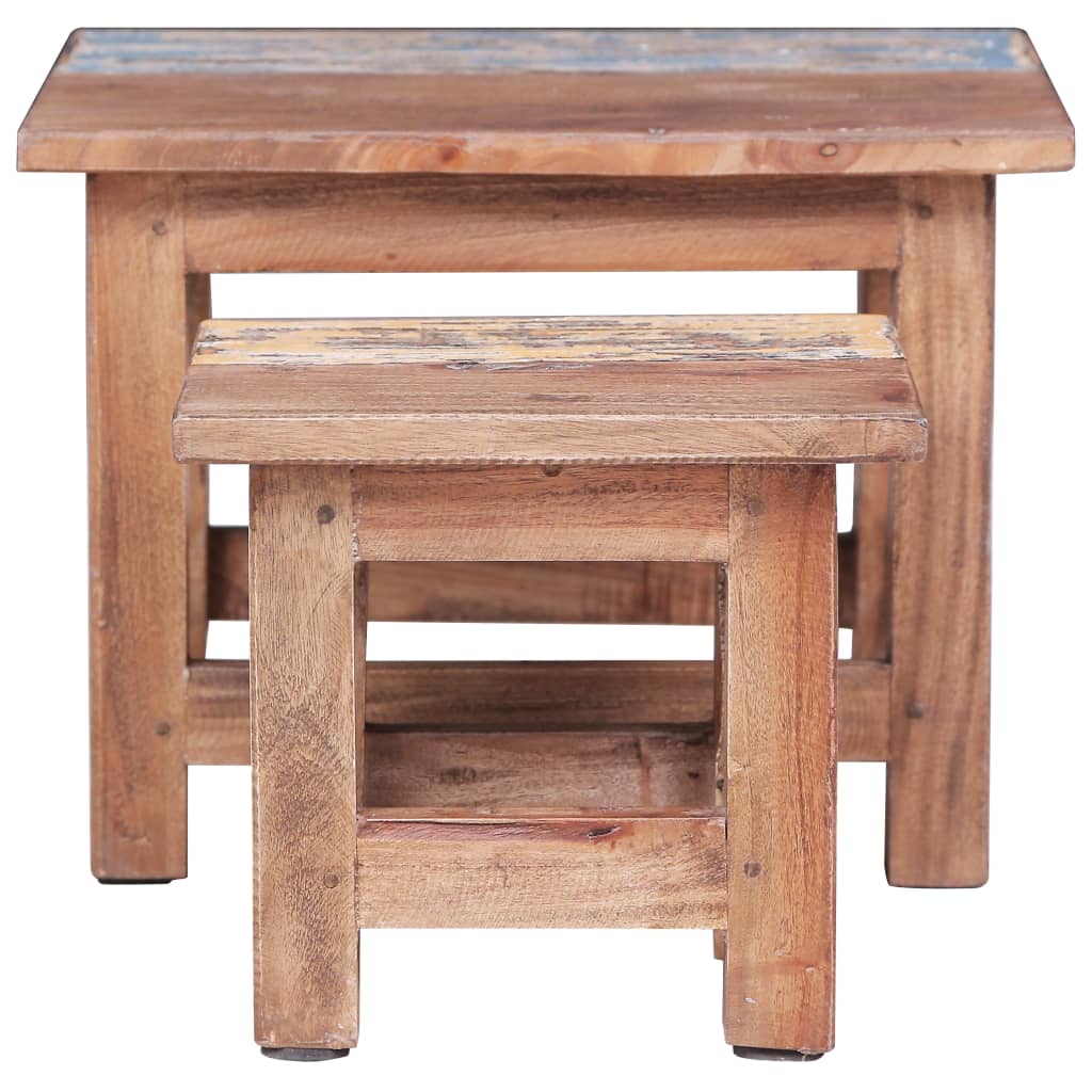 Nesting Tables 2 pcs Solid Reclaimed Wood - OLBRIT