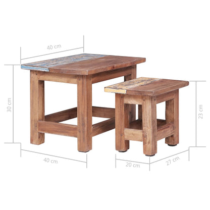 Nesting Tables 2 pcs Solid Reclaimed Wood - OLBRIT