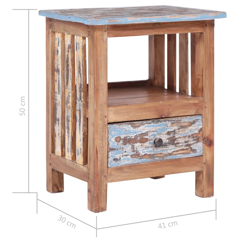 Bedside Cabinet 41x30x50 cm Solid Reclaimed Wood - OLBRIT