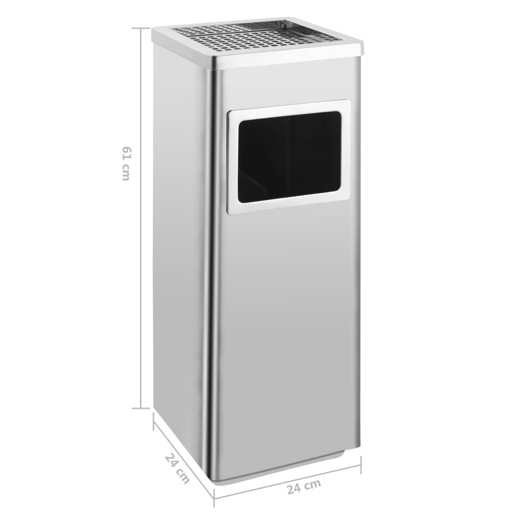 Ashtray Dustbin Hotel 36 L Stainless Steel - OLBRIT