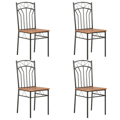 Dining Chairs 4 pcs Brown MDF - OLBRIT