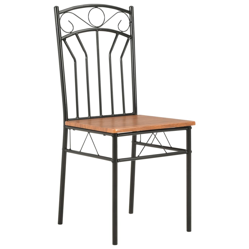 Dining Chairs 4 pcs Brown MDF - OLBRIT