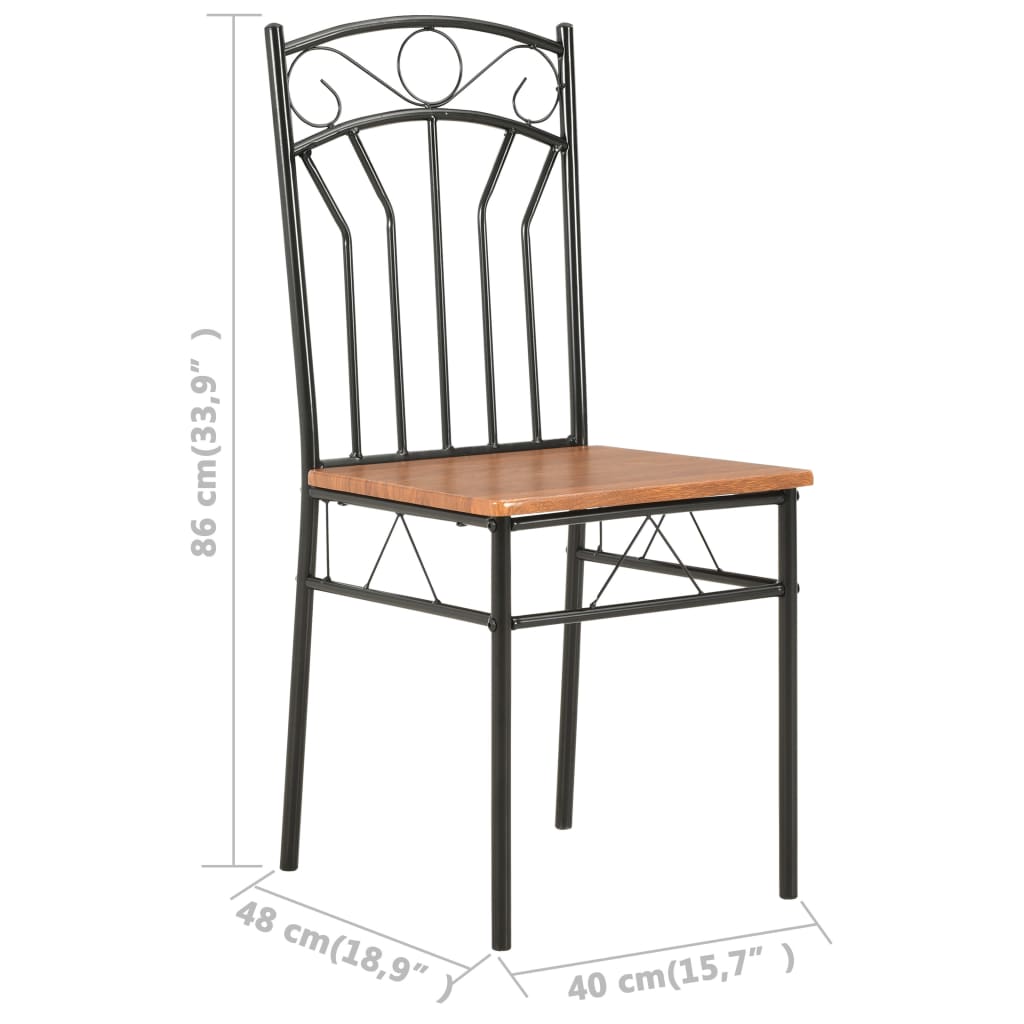 Dining Chairs 4 pcs Brown MDF - OLBRIT