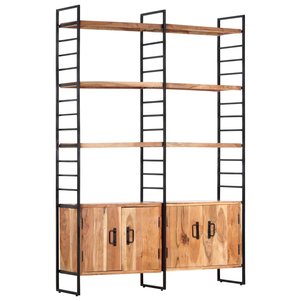 vidaXL 4-Tier Bookcase 124x30x180 cm Solid Acacia Wood - OLBRIT