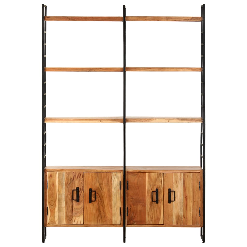 vidaXL 4-Tier Bookcase 124x30x180 cm Solid Acacia Wood - OLBRIT