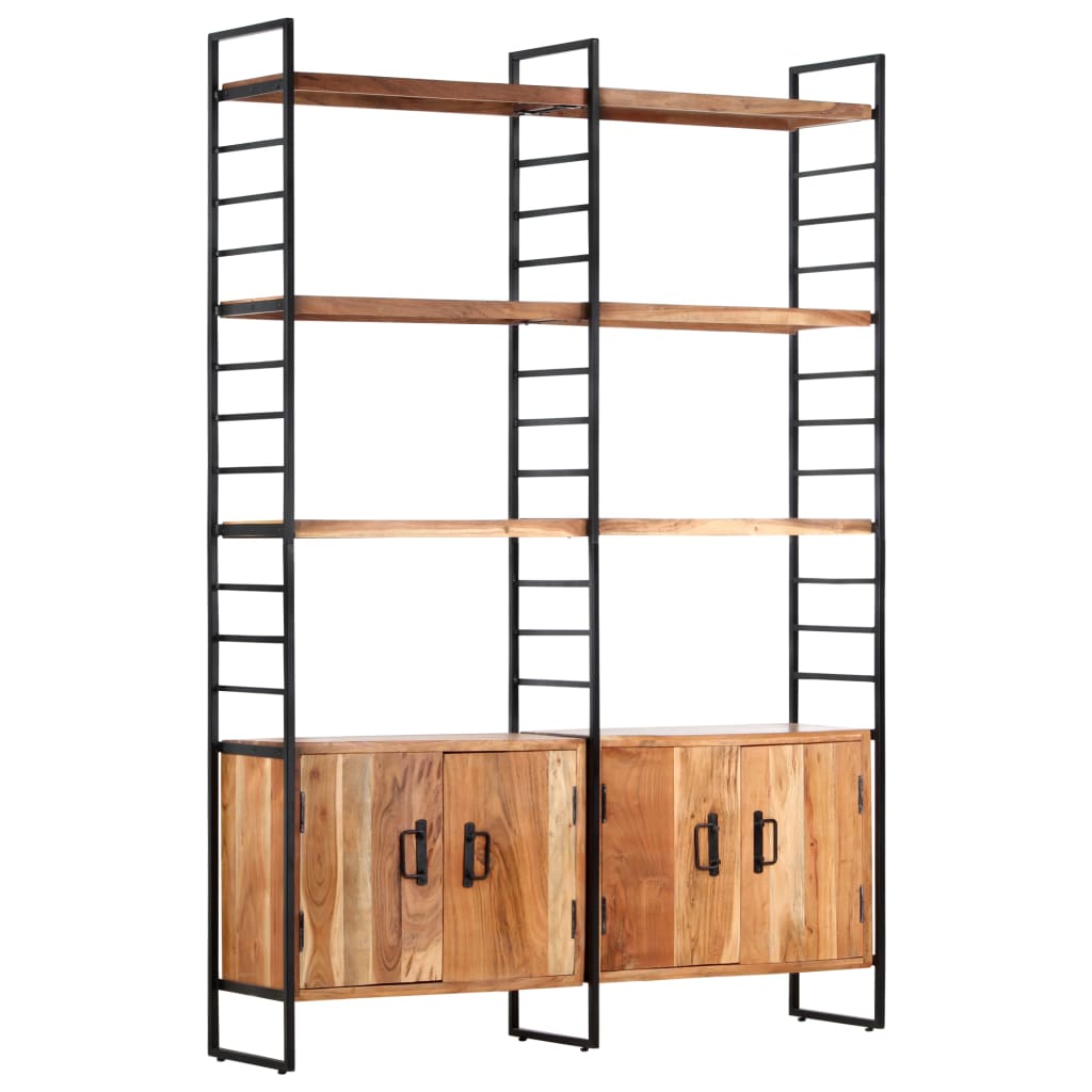 vidaXL 4-Tier Bookcase 124x30x180 cm Solid Acacia Wood - OLBRIT