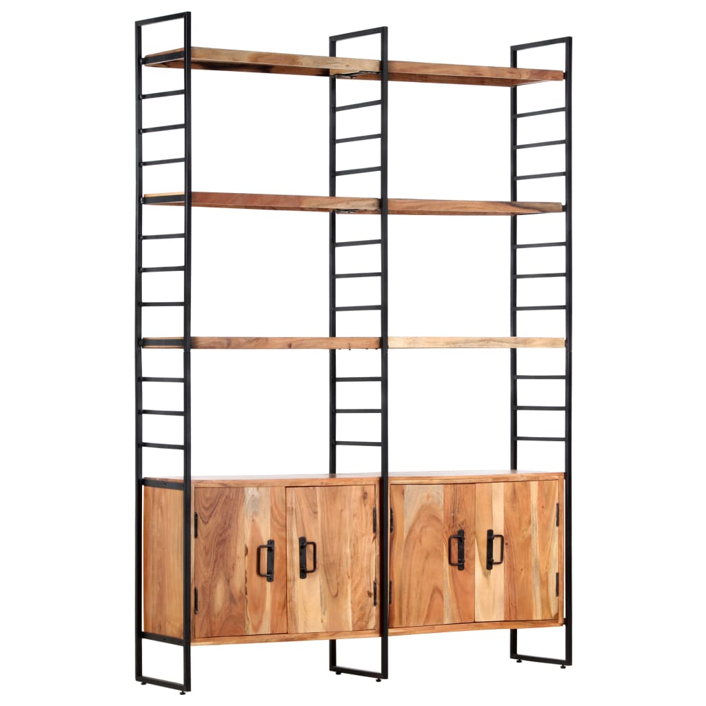 vidaXL 4-Tier Bookcase 124x30x180 cm Solid Acacia Wood - OLBRIT