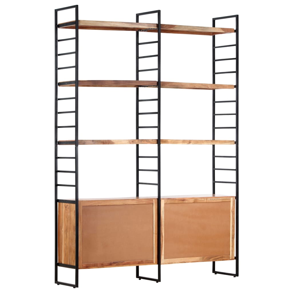 vidaXL 4-Tier Bookcase 124x30x180 cm Solid Acacia Wood - OLBRIT