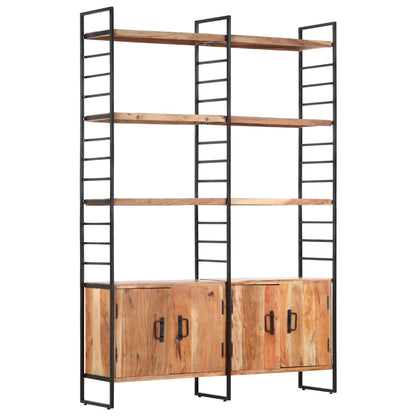 vidaXL 4-Tier Bookcase 124x30x180 cm Solid Acacia Wood - OLBRIT