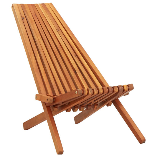 Folding Outdoor Lounge Chair Solid Acacia Wood - OLBRIT