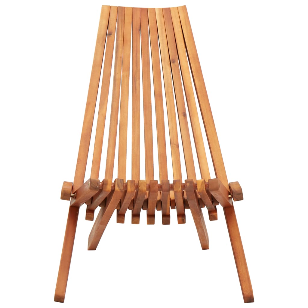 Folding Outdoor Lounge Chair Solid Acacia Wood - OLBRIT
