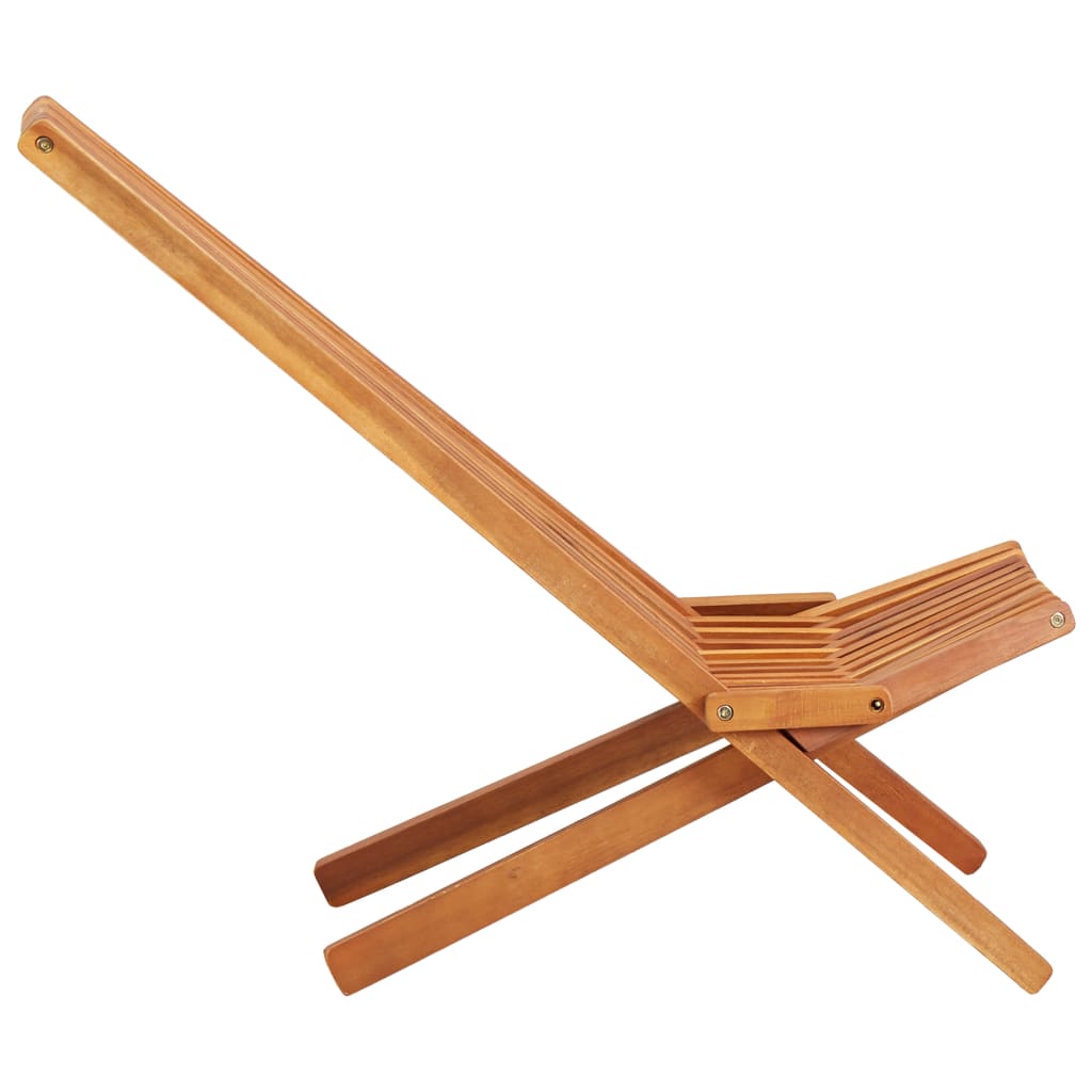 Folding Outdoor Lounge Chair Solid Acacia Wood - OLBRIT