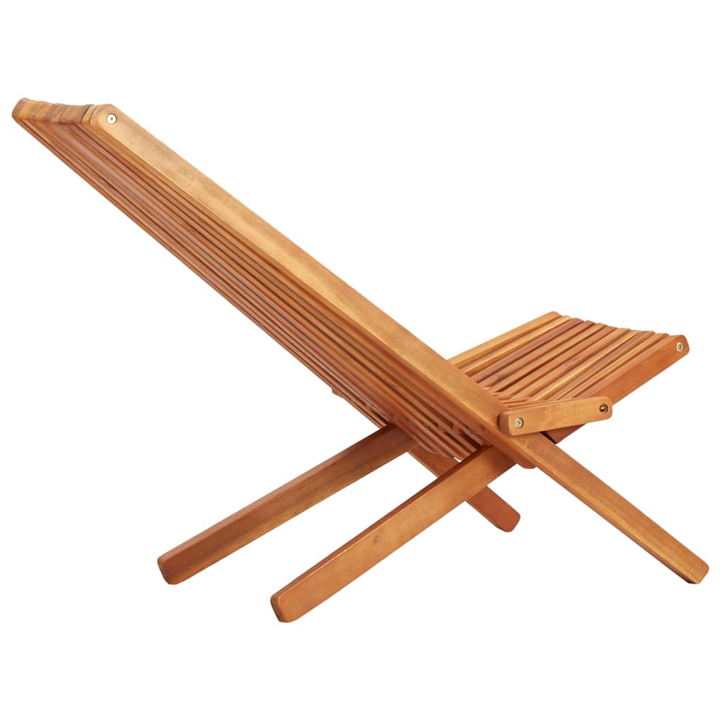 Folding Outdoor Lounge Chair Solid Acacia Wood - OLBRIT