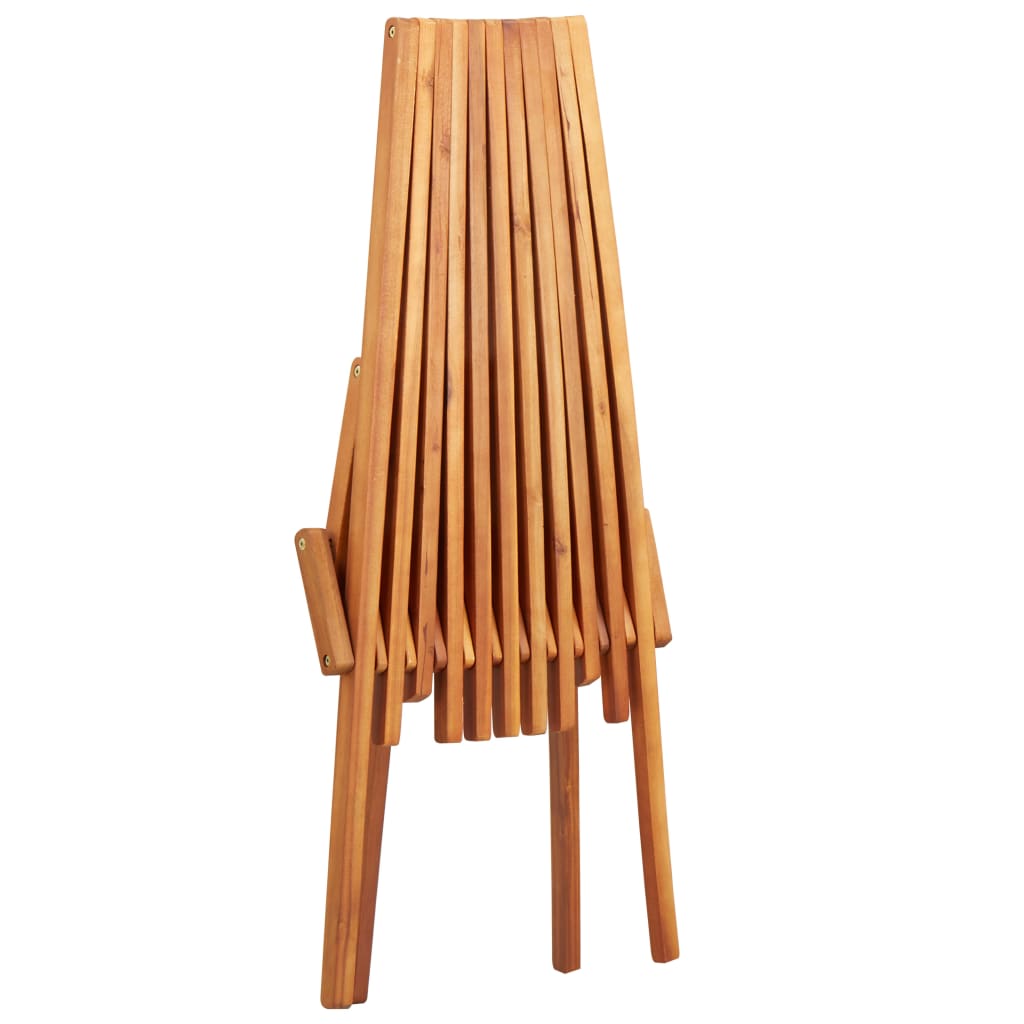 Folding Outdoor Lounge Chair Solid Acacia Wood - OLBRIT