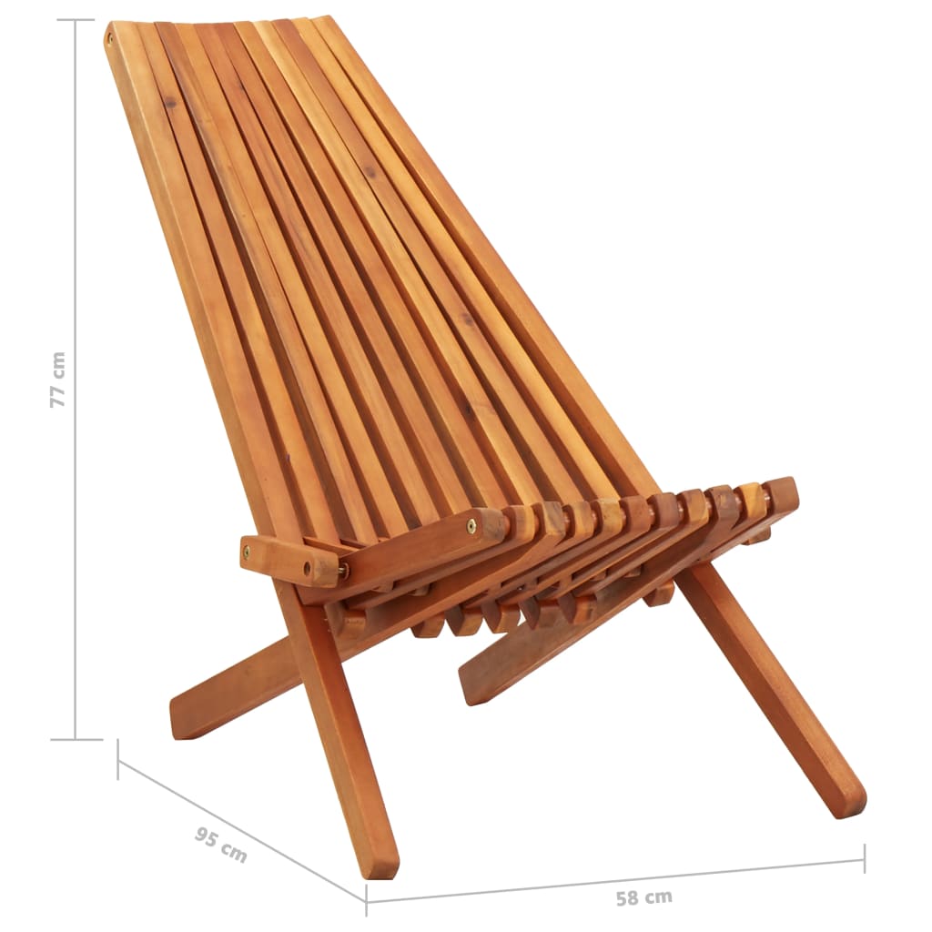 vidaXL Folding Outdoor Lounge Chairs 2 pcs Solid Acacia Wood - OLBRIT